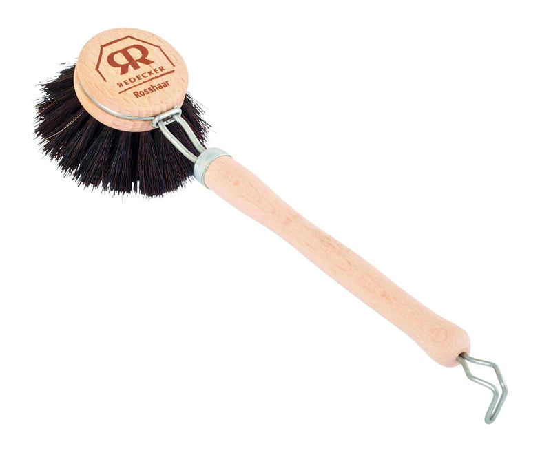 Redecker German-Made Horse Hair Bristle Dish Brush, Soft All-Purpose Scrubber for Kitchen & Household with Strong Horse Hair Bristles, 1-1/2 inch Replaceable Brush Head, Set of 2, 9-inches Long - Image 2